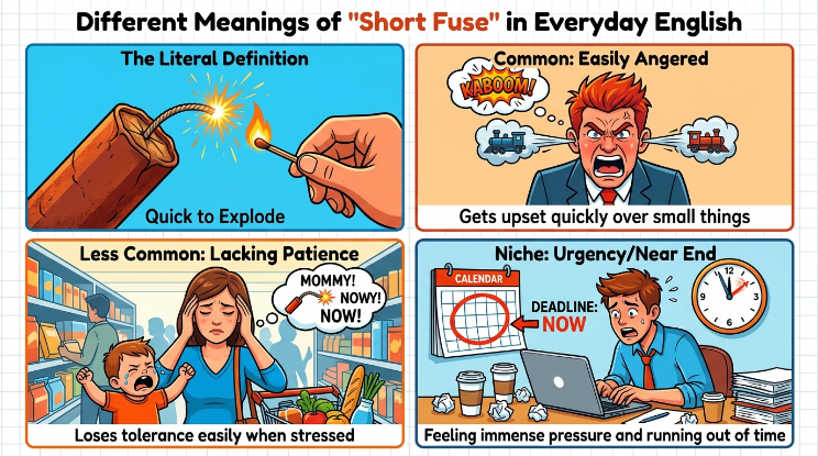 Different Meanings of Short Fuse in Everyday English